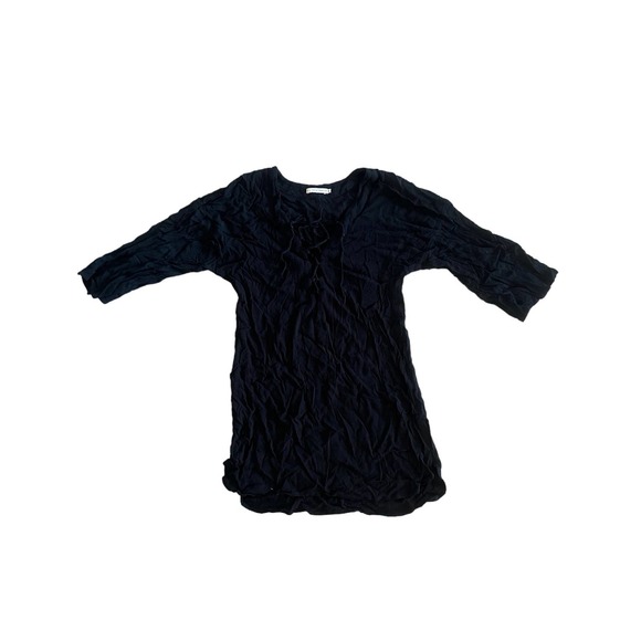 Women M Flynn Skye Delilah Black Rayon Lace-Up Tunic Mini Dress Festival Boho - Picture 1 of 4